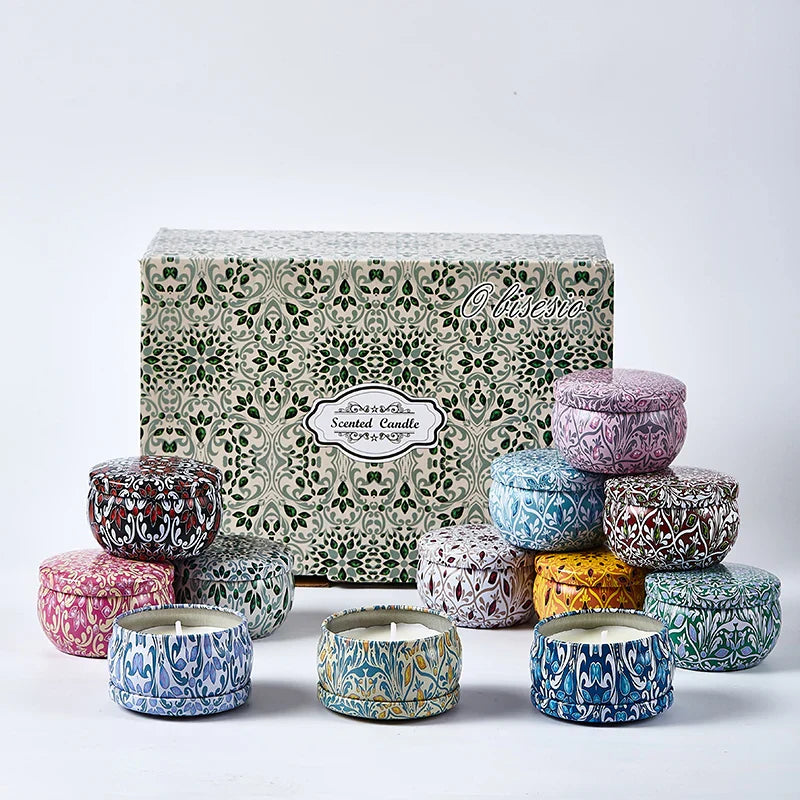 NNEOBA 12-Pack Scented Soy Candles Set Natural Aromatherapy Candles-1
