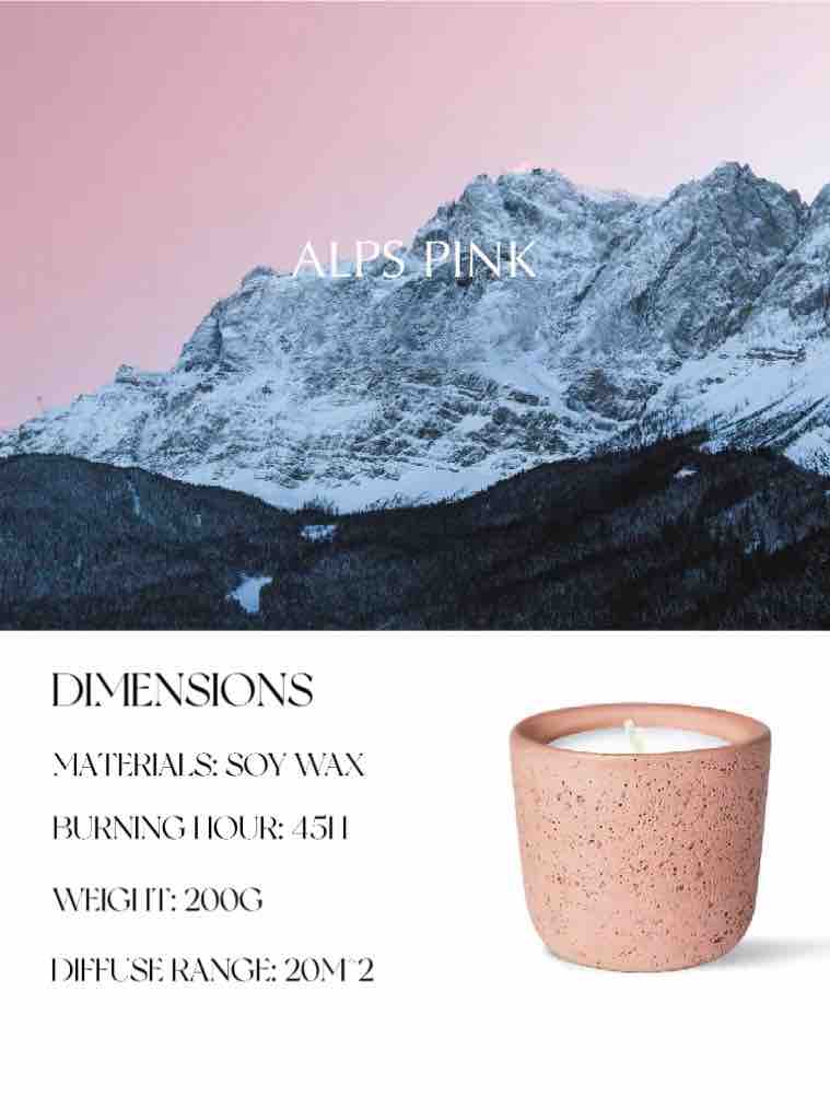 Wood Wick Soy Wax Scented Candle - Breath Of Nature Scented - Alps Pink-4